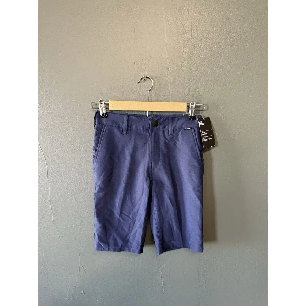 Hurley Youth Boys Blue Chino Shorts Size 8 NWT Dri-Fit